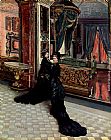 Royal Canvas Paintings - Queen Victoria And Princess Royal Visit Napolean's Boudoir